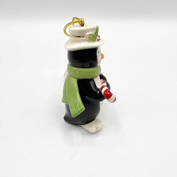 Lenox Very Merry Holiday Porcelain Christmas Penguin Ornament Candy Cane 3.75" - Picture 6 of 8